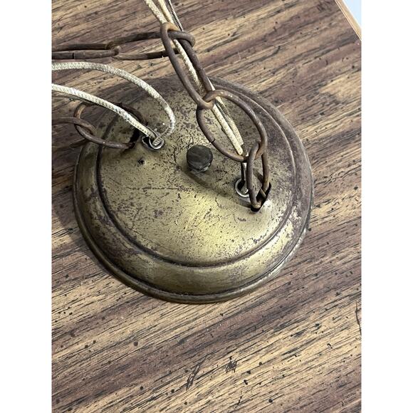 Vintage Hollywood Regency Double Swag Hanging Diamond Globe Fixture 60's REPAIR - Picture 6 of 8